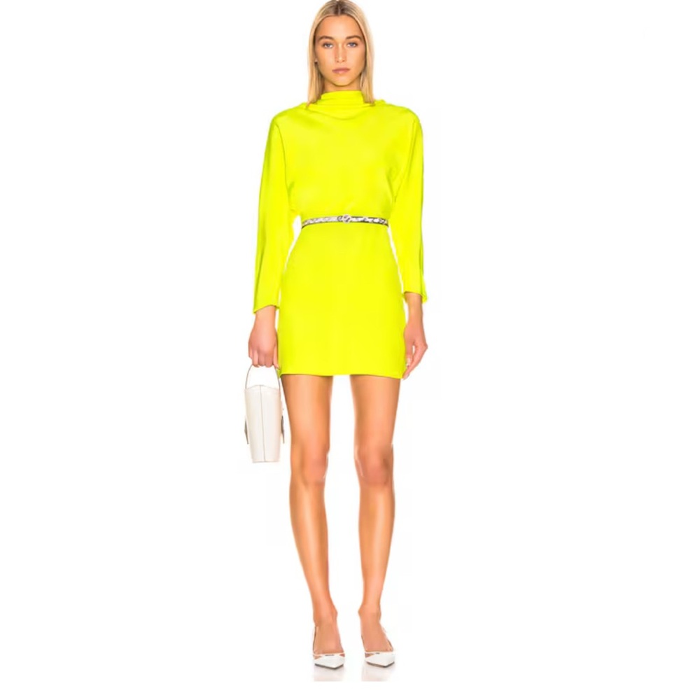 A.L.C. Neon Yellow Long Sleeve Mini Dress